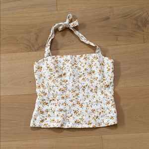 Reformation Linen Halter Top